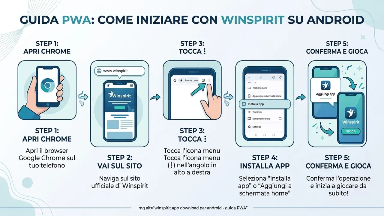 winspirit app download per android - guida PWA