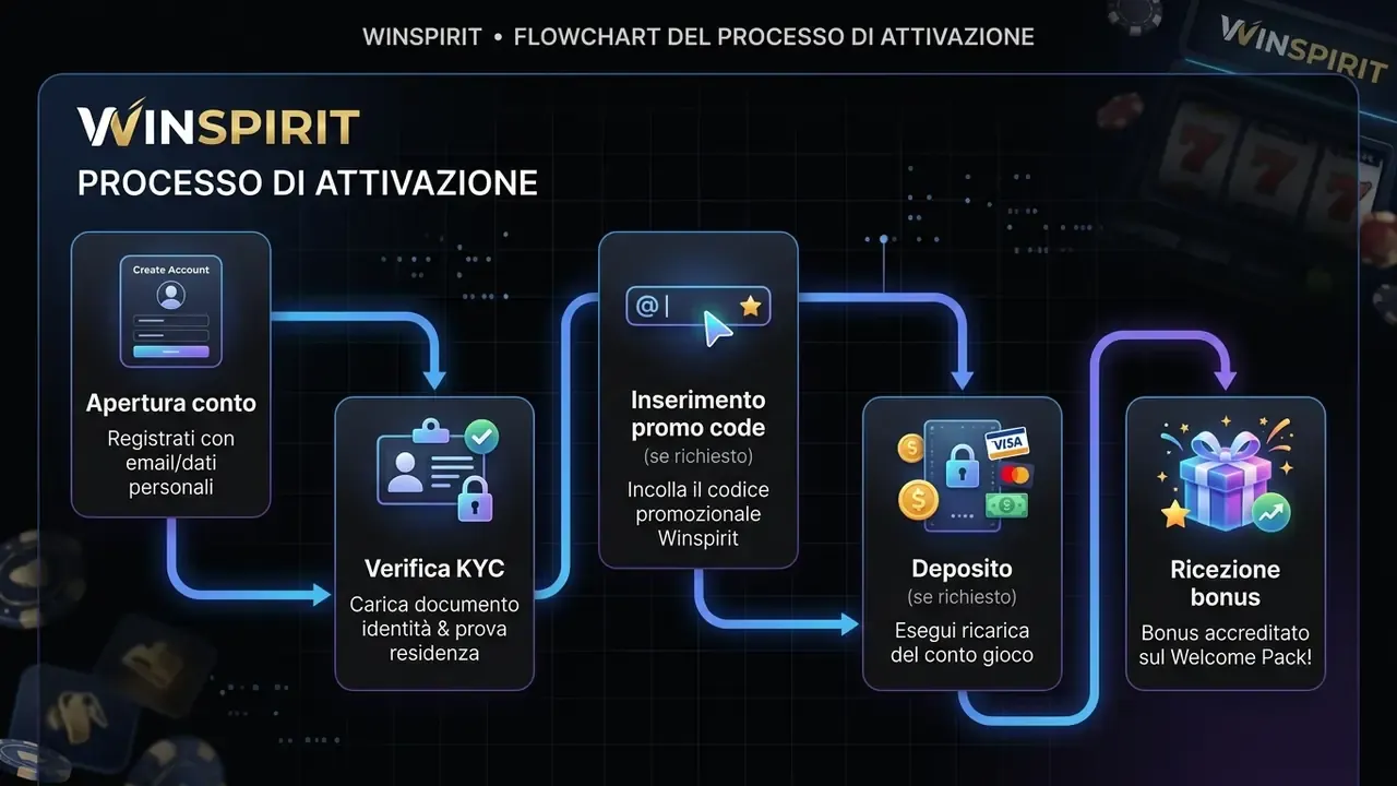 Processo passo passo per attivare un winspirit bonus code