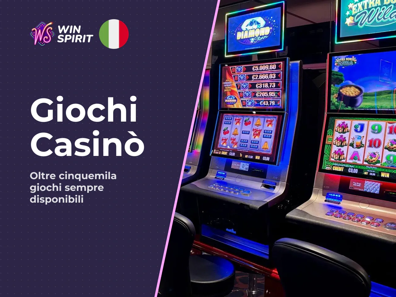 Giochi disponibili slot, live casino e